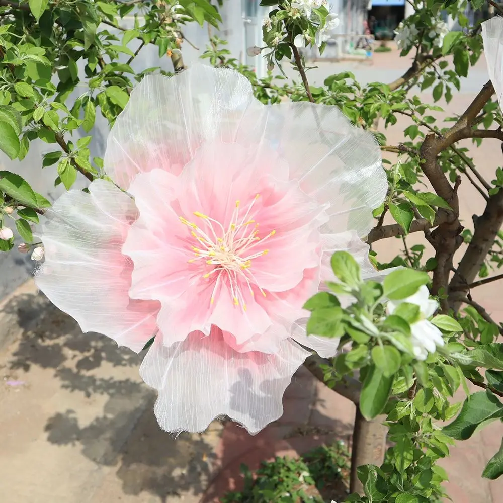 30/40/50cm Artificial Peach Blossoms 3D Fluffy Petals Shooting Props Large Flower Head Wedding Landscaping Giant Gauze