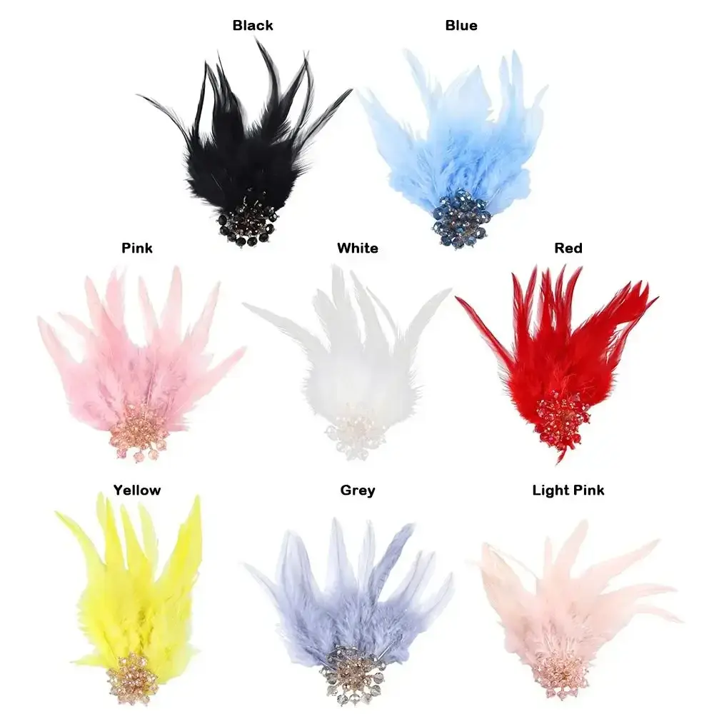 Creative DIY Crystal Flower Rhinestone Jewelry Colorful Feathers Charming Tassel Accessories Office