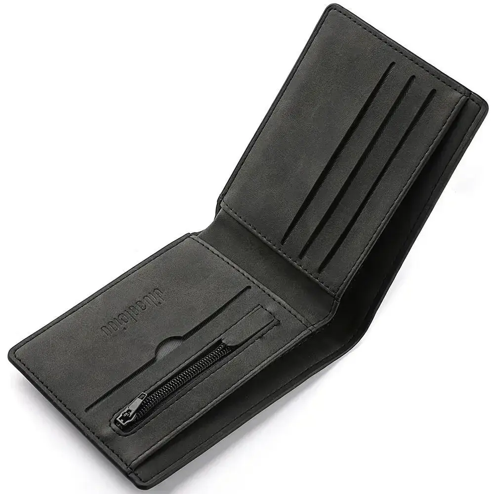 Fashion PU Leather Men Wallet Multi-card Slot Folding Coin Purse Large-capacity Money Bag