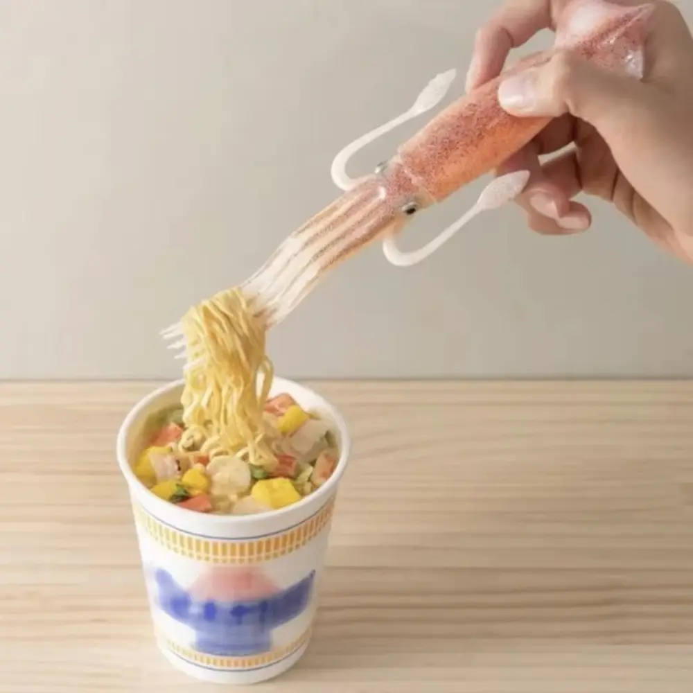 3-in-1 Octopus Noodle Fork Heat-Resistant Squid-Shaped Food Picks Cooking Tools Portable Tableware Instant Noodle Fork