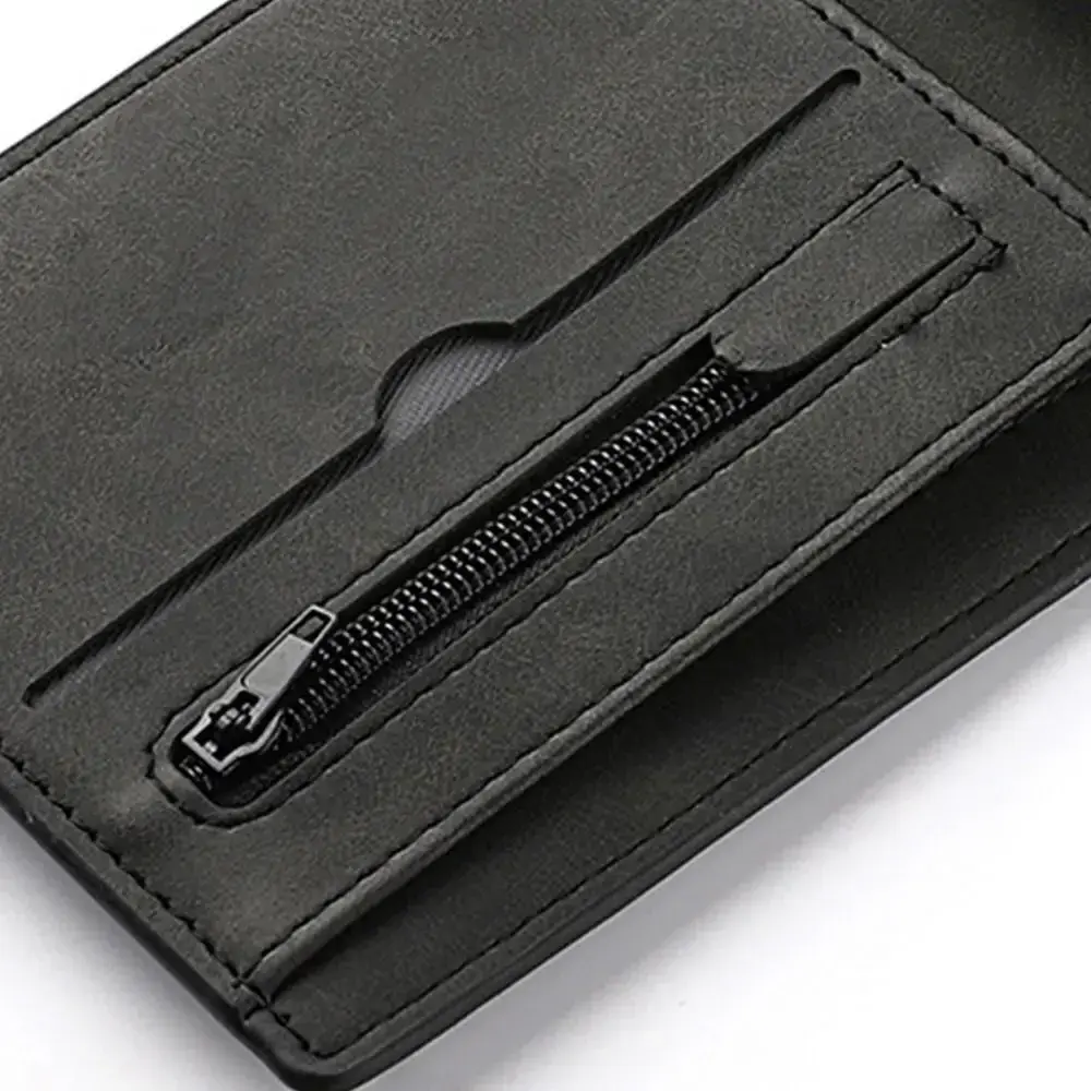 Fashion PU Leather Men Wallet Multi-card Slot Folding Coin Purse Large-capacity Money Bag