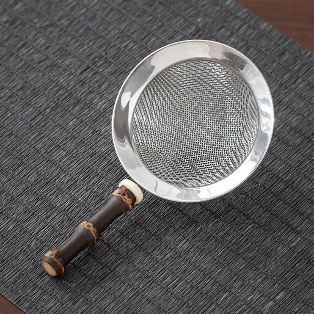Stainless Steel Matcha Sifter Very Fine Mesh Bamboo Fine Mesh Strainer Easy to Clean Rust-Proof Cocktail Sieve for Kitchen