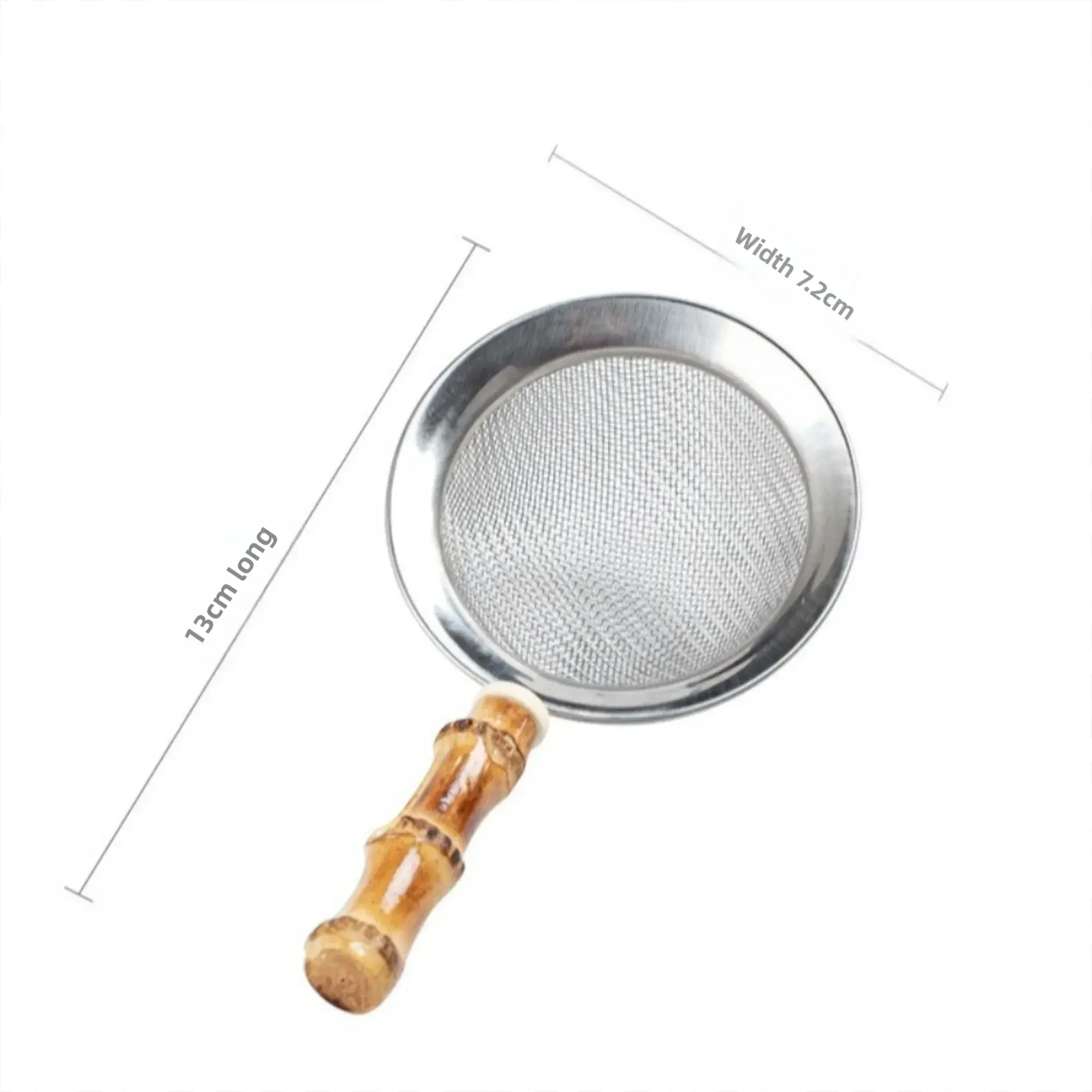 Stainless Steel Matcha Sifter Very Fine Mesh Bamboo Fine Mesh Strainer Easy to Clean Rust-Proof Cocktail Sieve for Kitchen