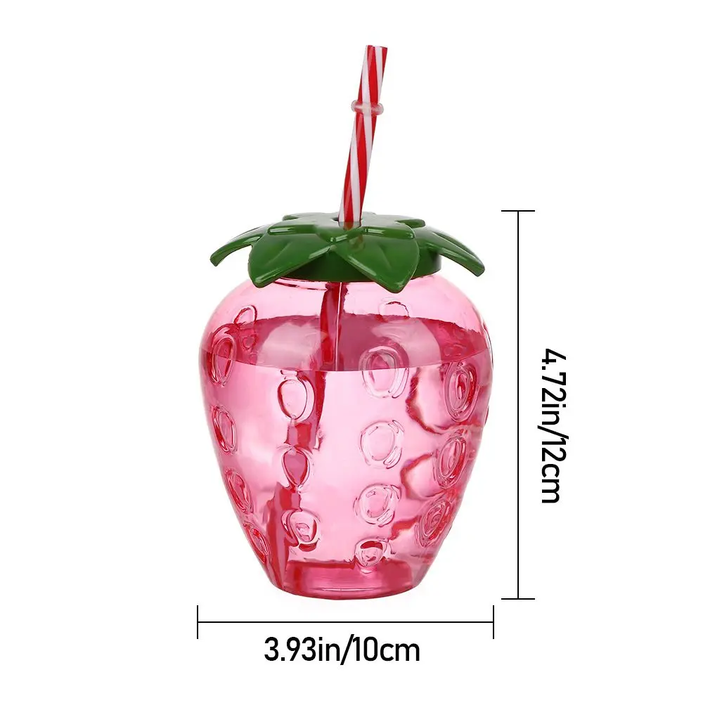 Lovely Tea Milk Juice Cartoon Fruit Strawberry Pineapple Watermelon Drinkware Water Bottle Summer Straw Cup