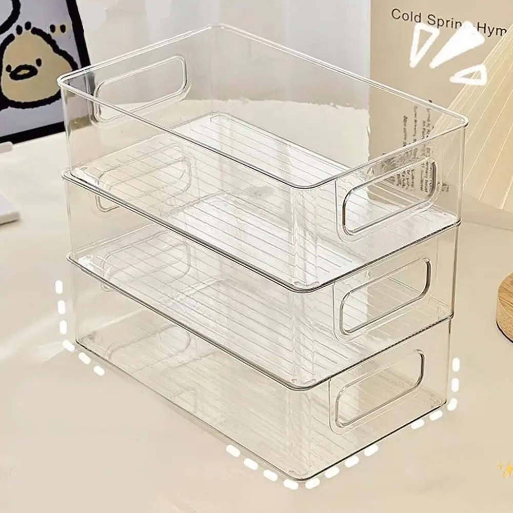 1Pcs Fruit Food Jars Book Cosmetic Jewelry Fridge Storage Bin Table Kitchen Student Transparent Clear Desk Storage Box Wide Use