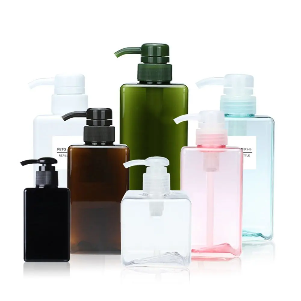 100/250/450/650ml Square Bottle Liquid Soap Whipped Mousse Points Bottling Shampoo Lotion Shower Gel Pump Bottle Soap Dispenser