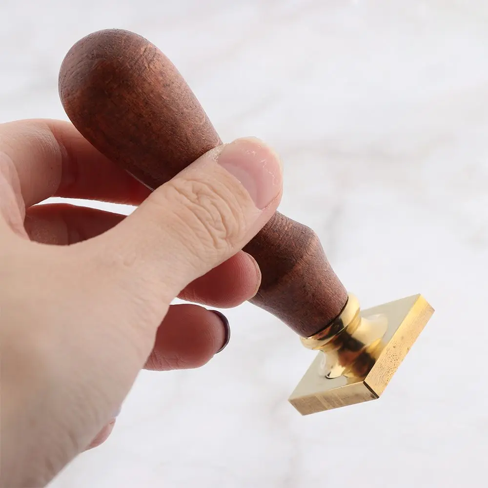 Wooden Wax Sealing Stamp Handle Brass Sealing Wax Stamps Head Retro Rosewood Handle Wax Seal Copper Head For Scrapbooking