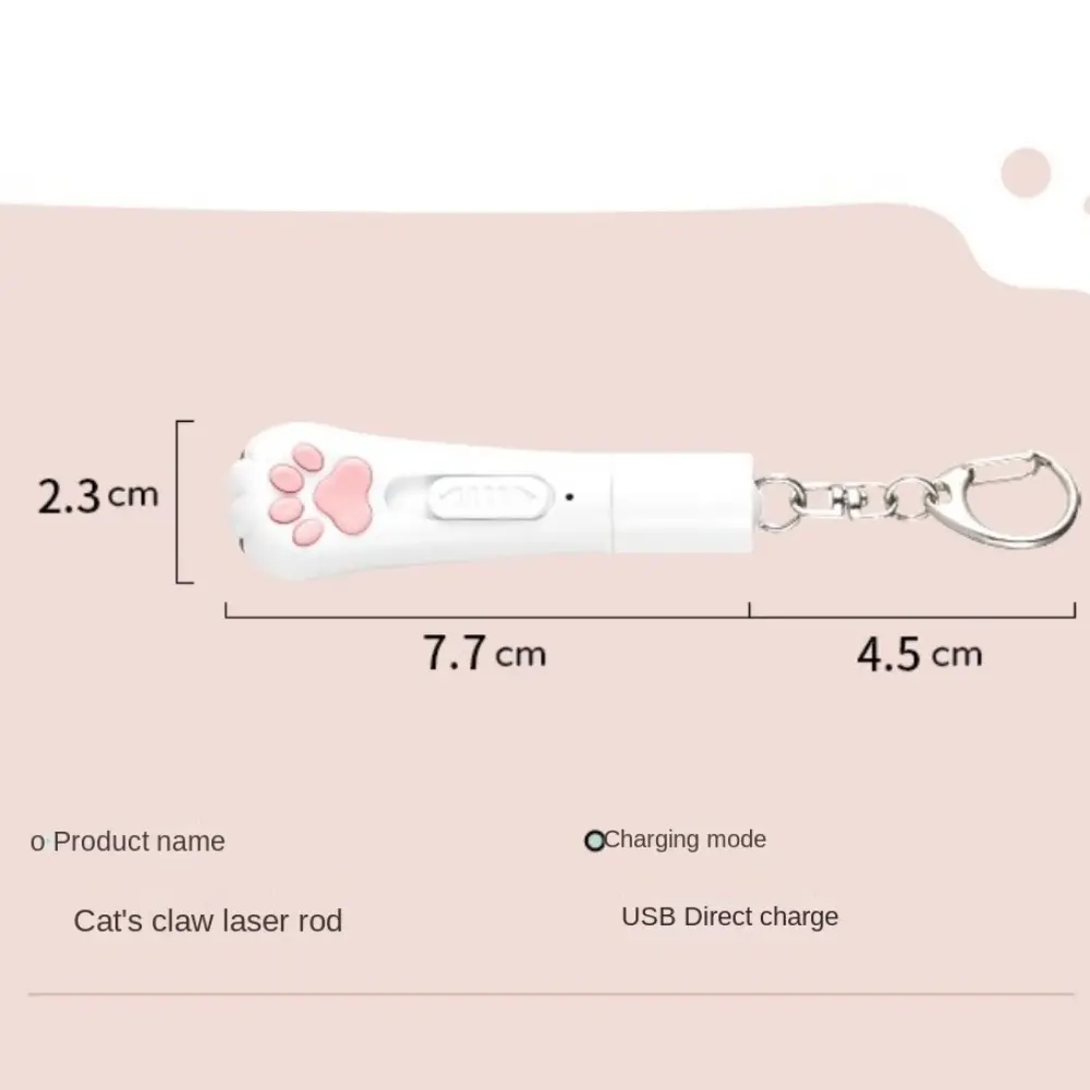New Multi-function Pet Projector Pen with Keychain USB-Rechargeable Laser Cat Teaser Interactive Training Toy Pet Supplies