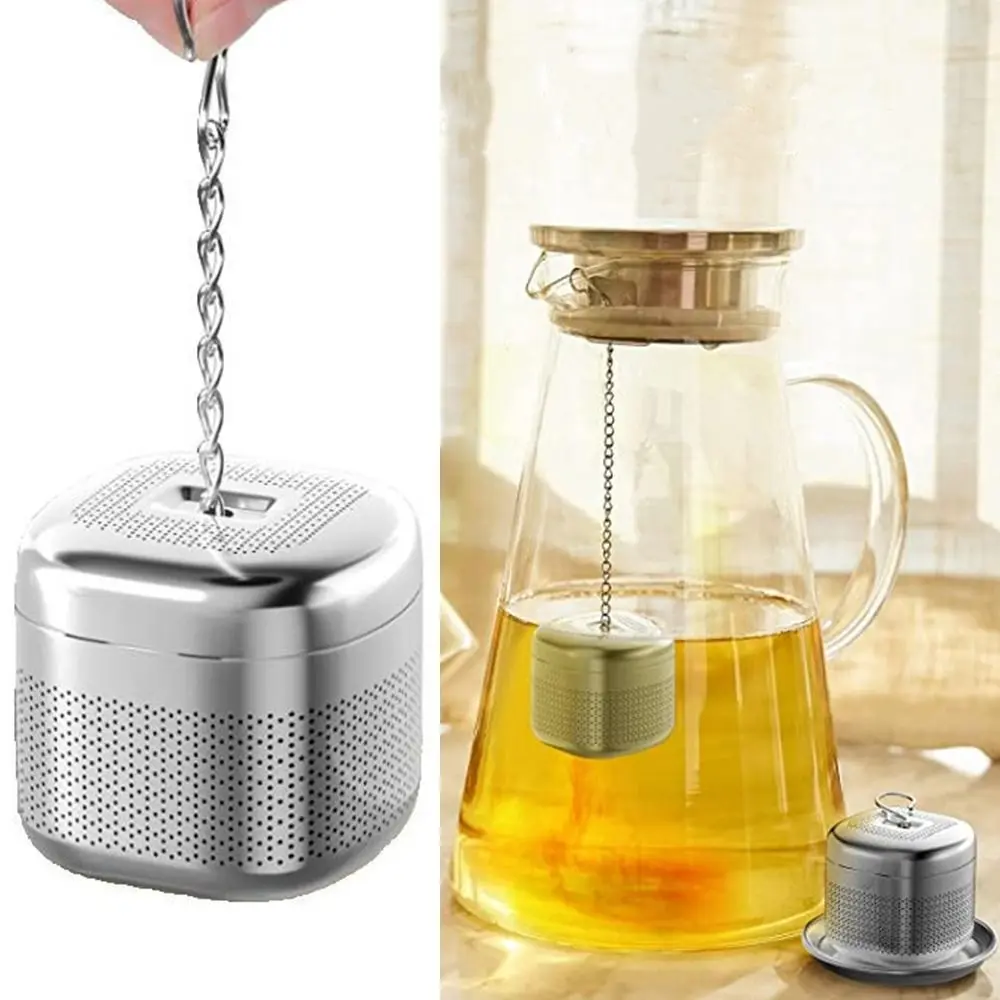 Extended Chain Hook Stainless Steel Tea Infuser Ball Brew Tea Ball Shape Loose Tea Steeper Mesh Filter Strainer Extra Fine Mesh