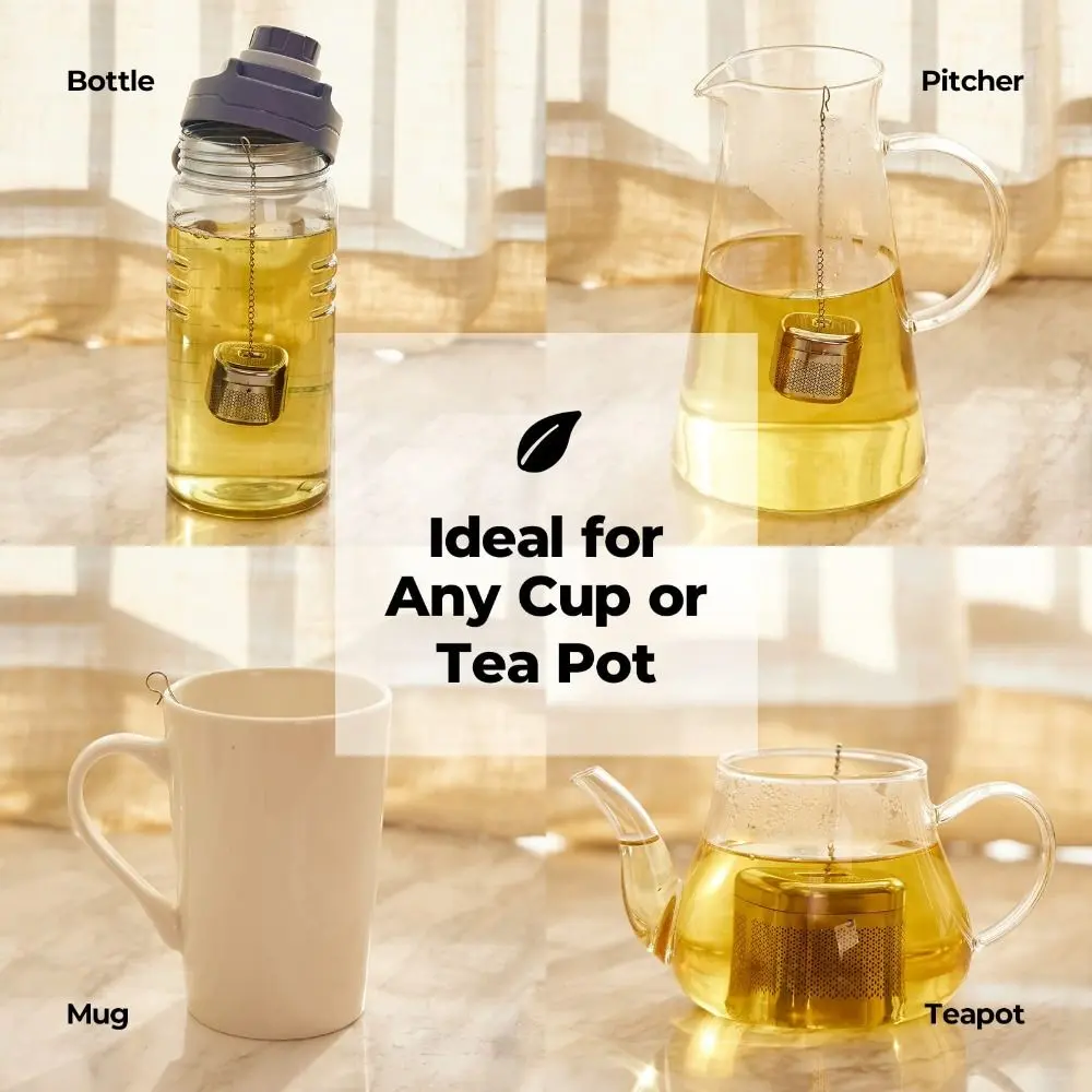 Extended Chain Hook Stainless Steel Tea Infuser Ball Brew Tea Ball Shape Loose Tea Steeper Mesh Filter Strainer Extra Fine Mesh