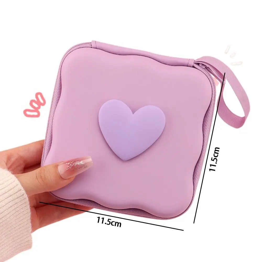 Fashion 3D Love Heart Storage Bags Multifunctional Convenient Zipper Bag Portable Pocket Pouch Headphone Data Cable