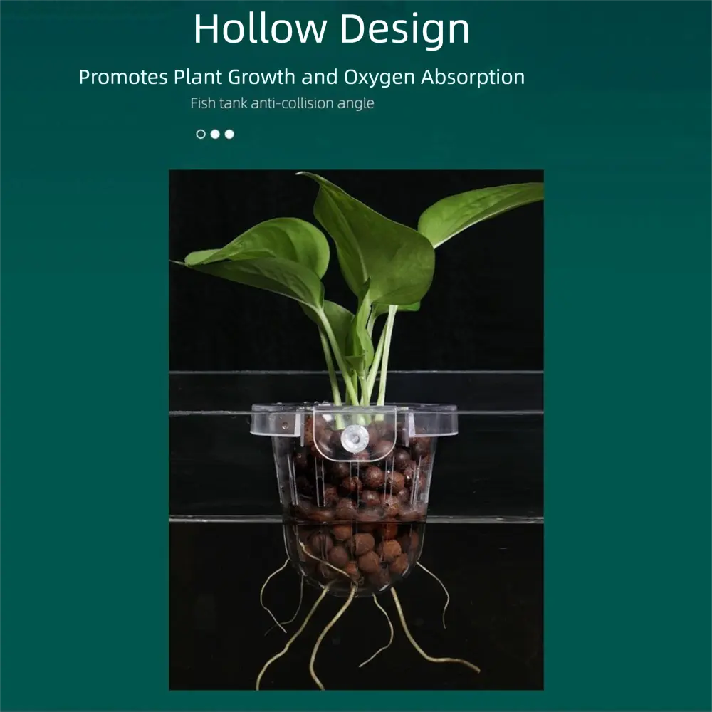 Transparent Fish Tank Hydroponic Planting Basket Water Plant Stand Planted Tank Hanging Aquarium Plant Holder Glass Pot