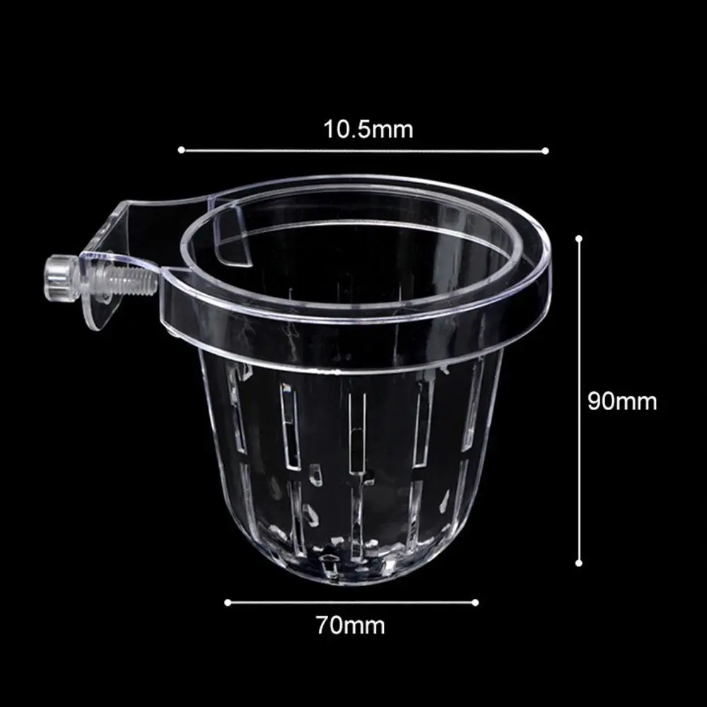 Transparent Fish Tank Hydroponic Planting Basket Water Plant Stand Planted Tank Hanging Aquarium Plant Holder Glass Pot