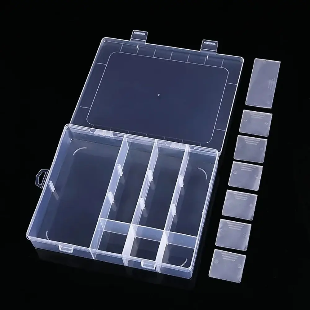 14 Grids Transparent Plastic Storage Box Adjustable Jewelry Button Hardware Tool Storage Container Box Display Case