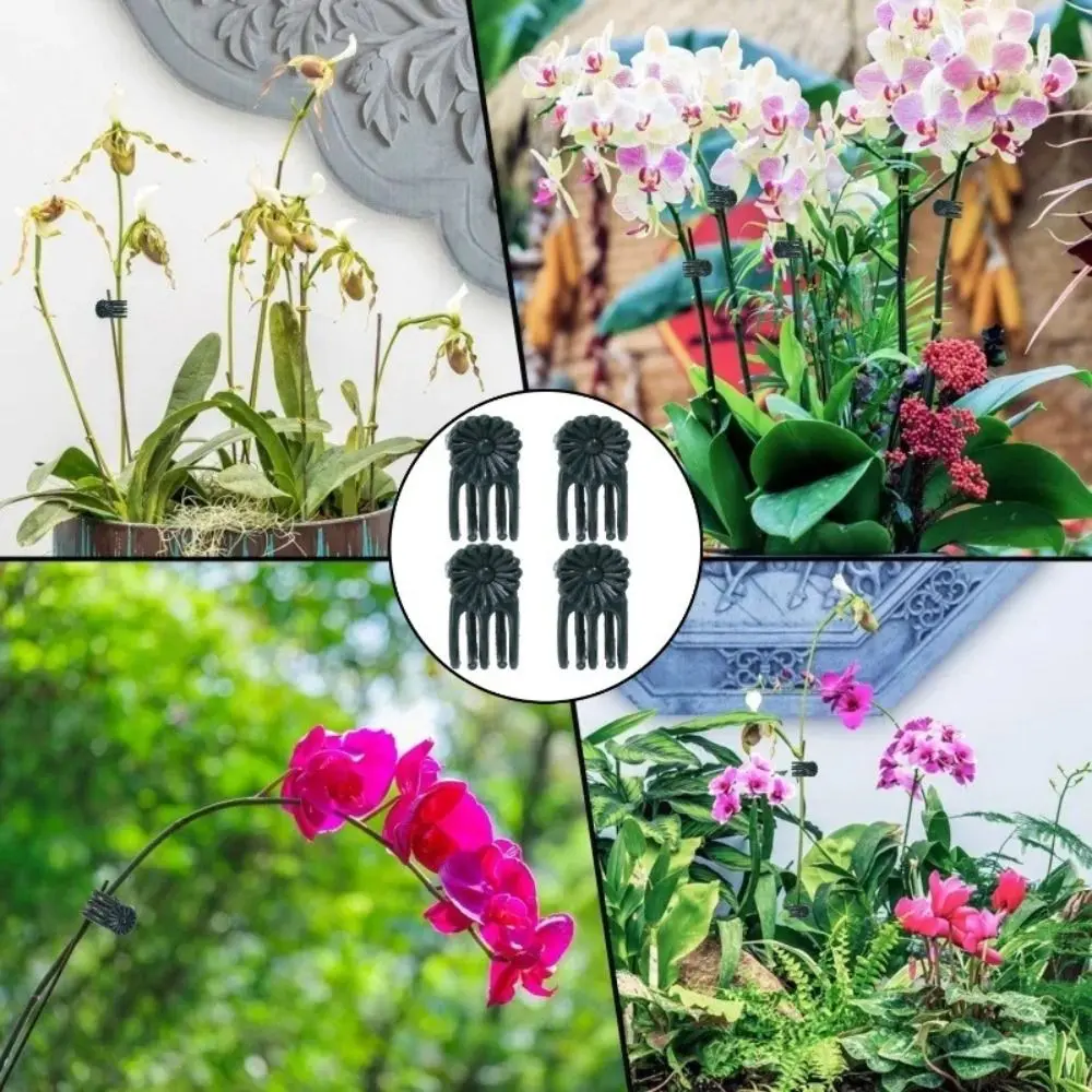 50Pcs New Reusable Plant Fix Clips Orchid Shaped Plastic Flower Bracket Garden Plant Clips Garden Rattan Planting Accessories