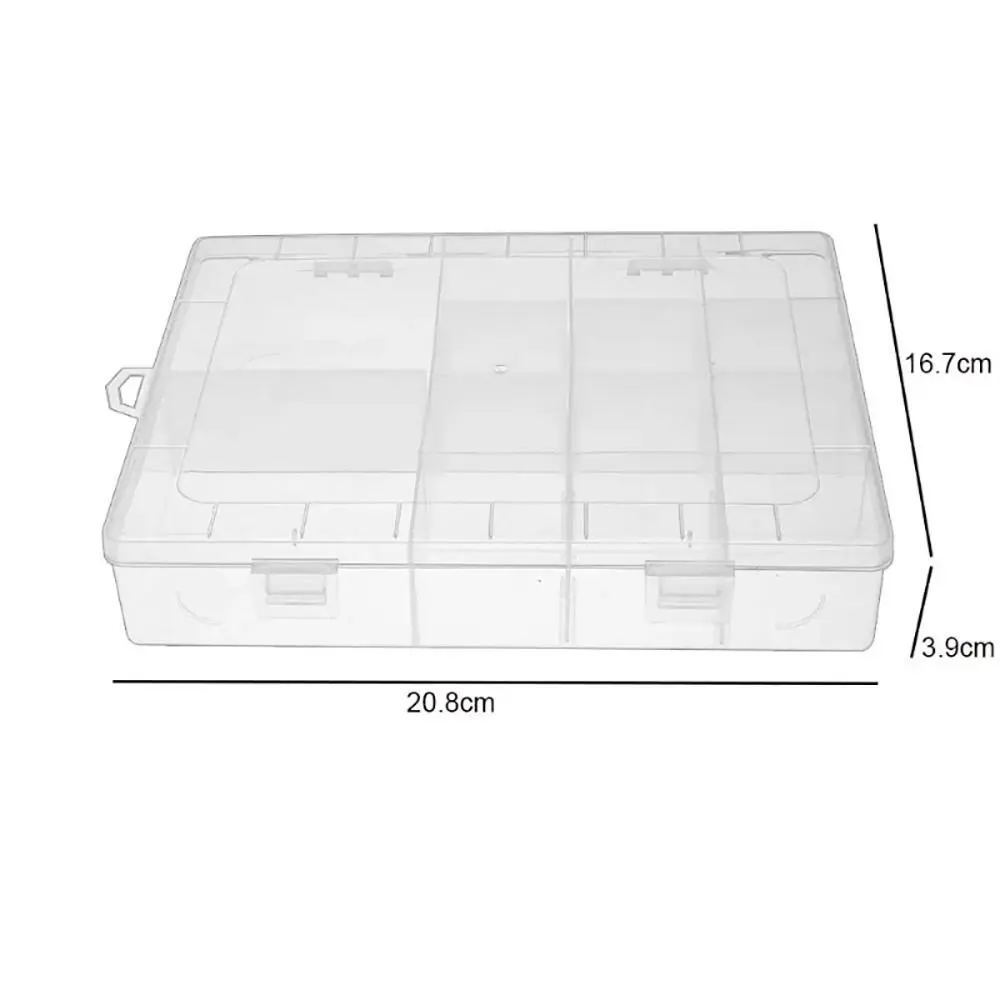 14 Grids Transparent Plastic Storage Box Adjustable Jewelry Button Hardware Tool Storage Container Box Display Case