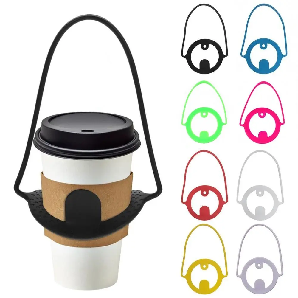 Portable Strap Buckle Coffee Cup Cup Tie Silicone Multicolor Drink Bottle Carrier Holder Cup Accessories Beverage Mug Grip