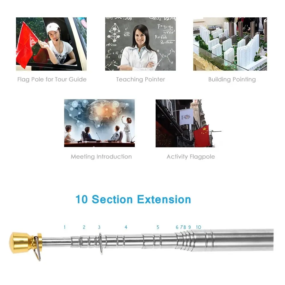 Handheld Windsock PPT Presentation Flags Windsock Teachers Pointer Telescopic Flag Pole Handheld Flag Pole Tour Guide Flagpole