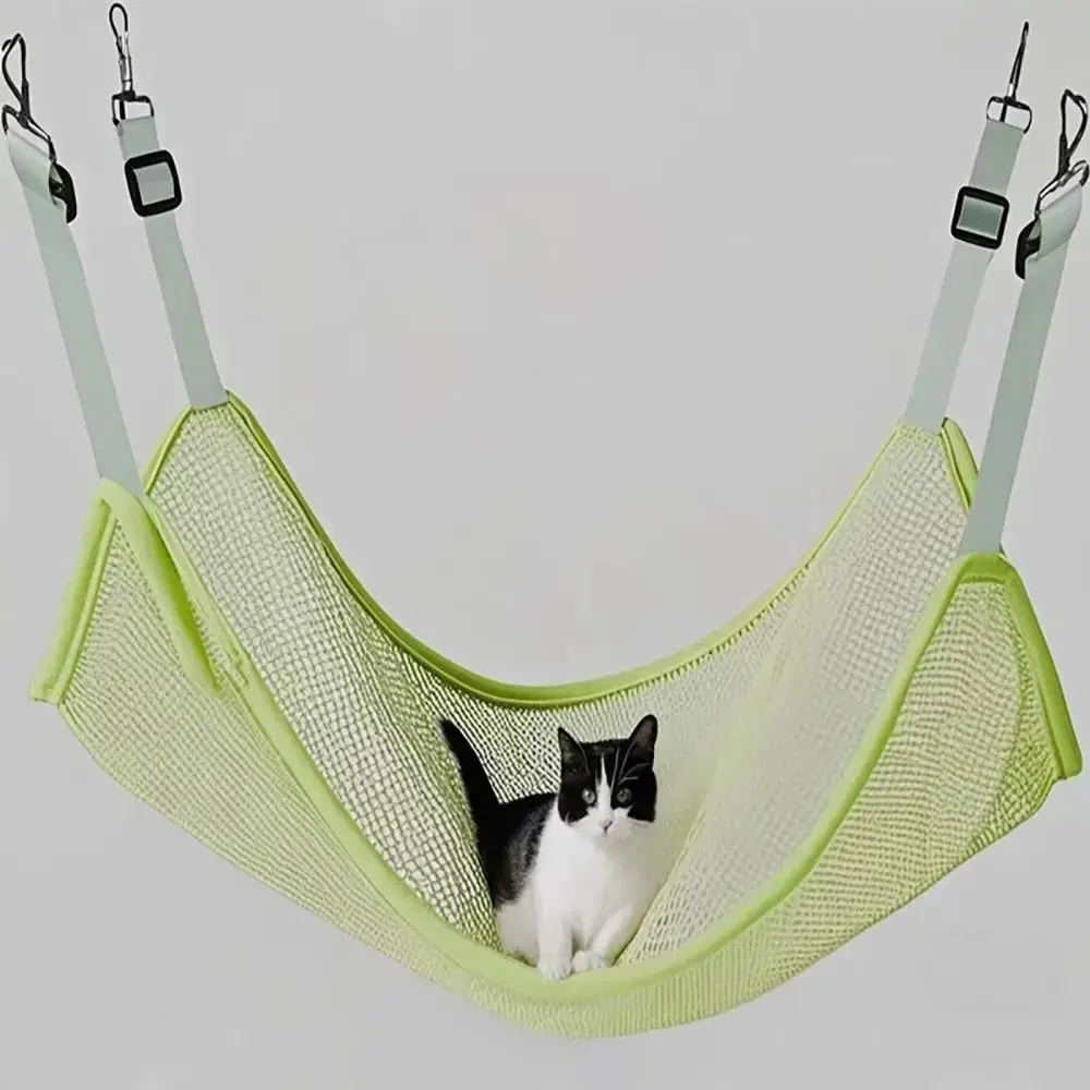 Comfortable Mesh Pet Hammock Breathable Adjustable Pet Sleeping Resting Bed Hangable Cat Dog Hanging Nest Cat Dog