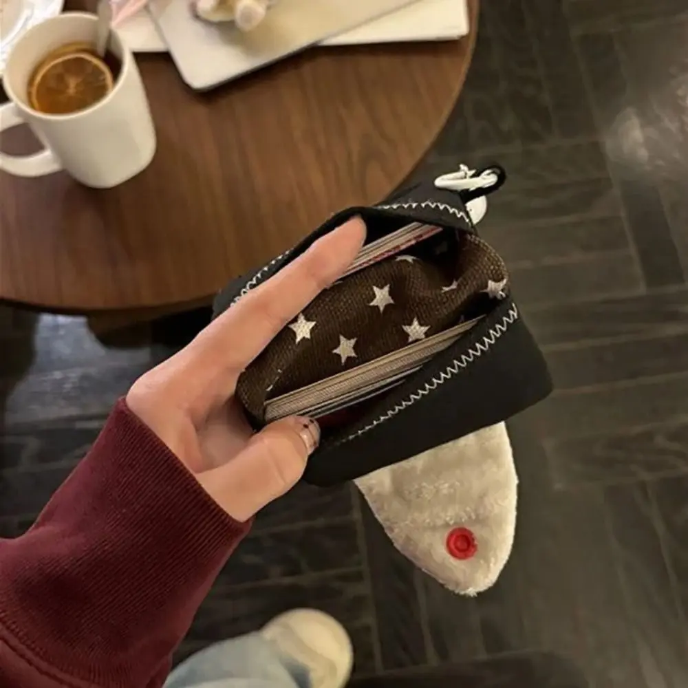 2025 Cute Rice Ball Card Holder Portable Contrast Color Coin Purse Canvas ID Bag