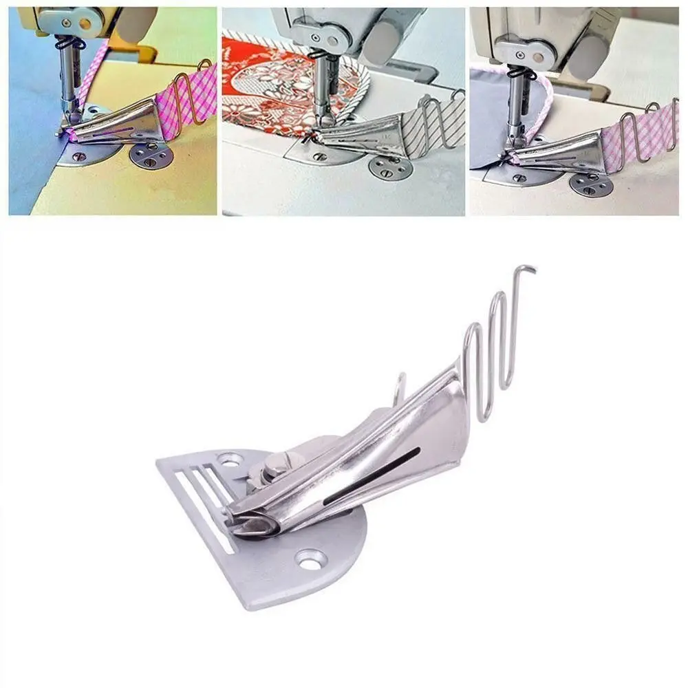 Steel Overlock Folder Binding Of Curve Edges A10 Hemmer Bias Binder for Lockstitch DIY Sewing Machine Foot Kit Accessories