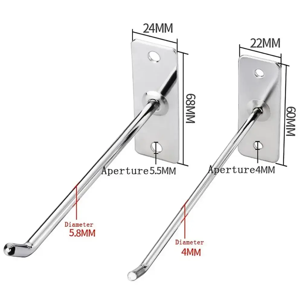 1Pcs Hardware Tool Wall Hook Display Lewelry Steel Single Line Hook Pegboard Hammer Pliers Mobile Phone Accessories Nail Screws