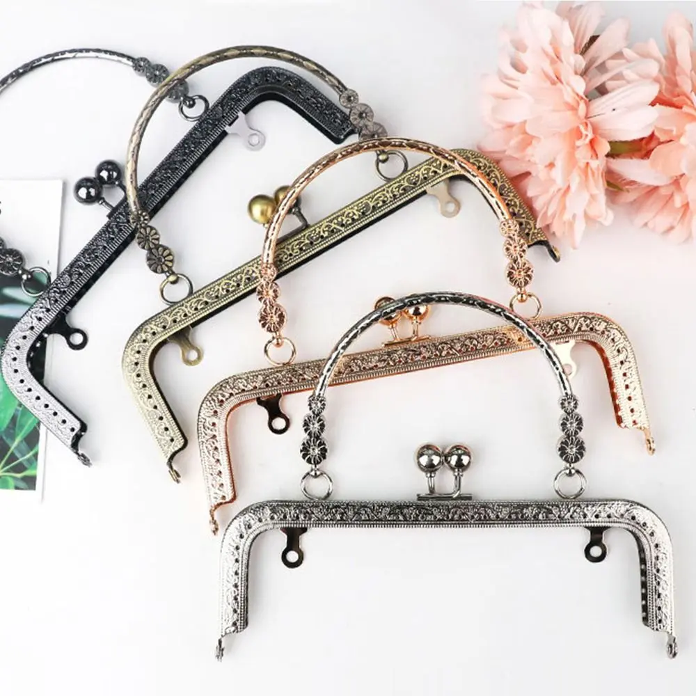 20cm Square Metal Purse Frame Handle DIY Craft Sewing Bag Making Clasp Frame Bag Kiss Clasp Lock Sewing Accessories