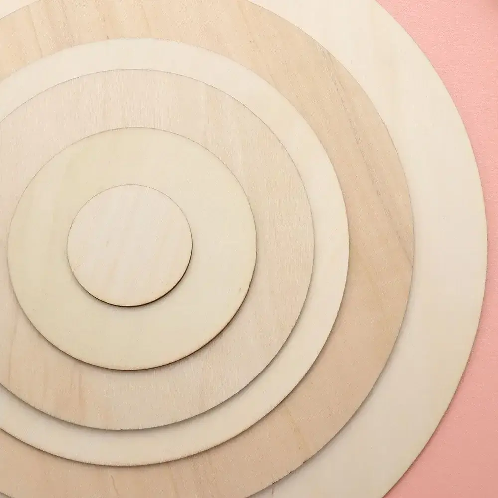 3/5/10pcs Round Unfinished Wood Pieces Wood Circles Blank Plaque for DIY Pyrography Projects Games Scrapbooking Building Model