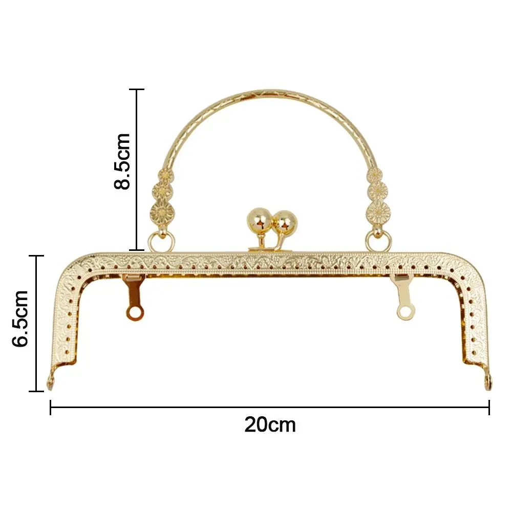 20cm Square Metal Purse Frame Handle DIY Craft Sewing Bag Making Clasp Frame Bag Kiss Clasp Lock Sewing Accessories