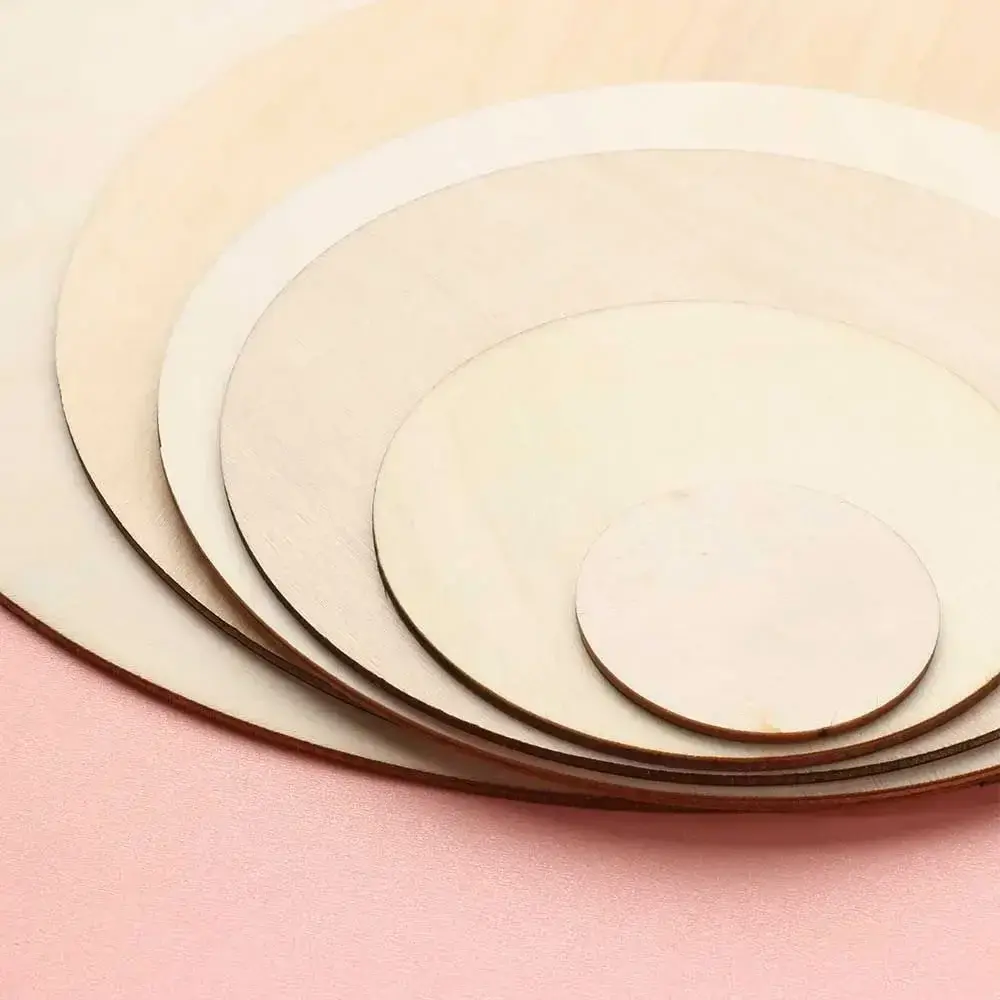 3/5/10pcs Round Unfinished Wood Pieces Wood Circles Blank Plaque for DIY Pyrography Projects Games Scrapbooking Building Model