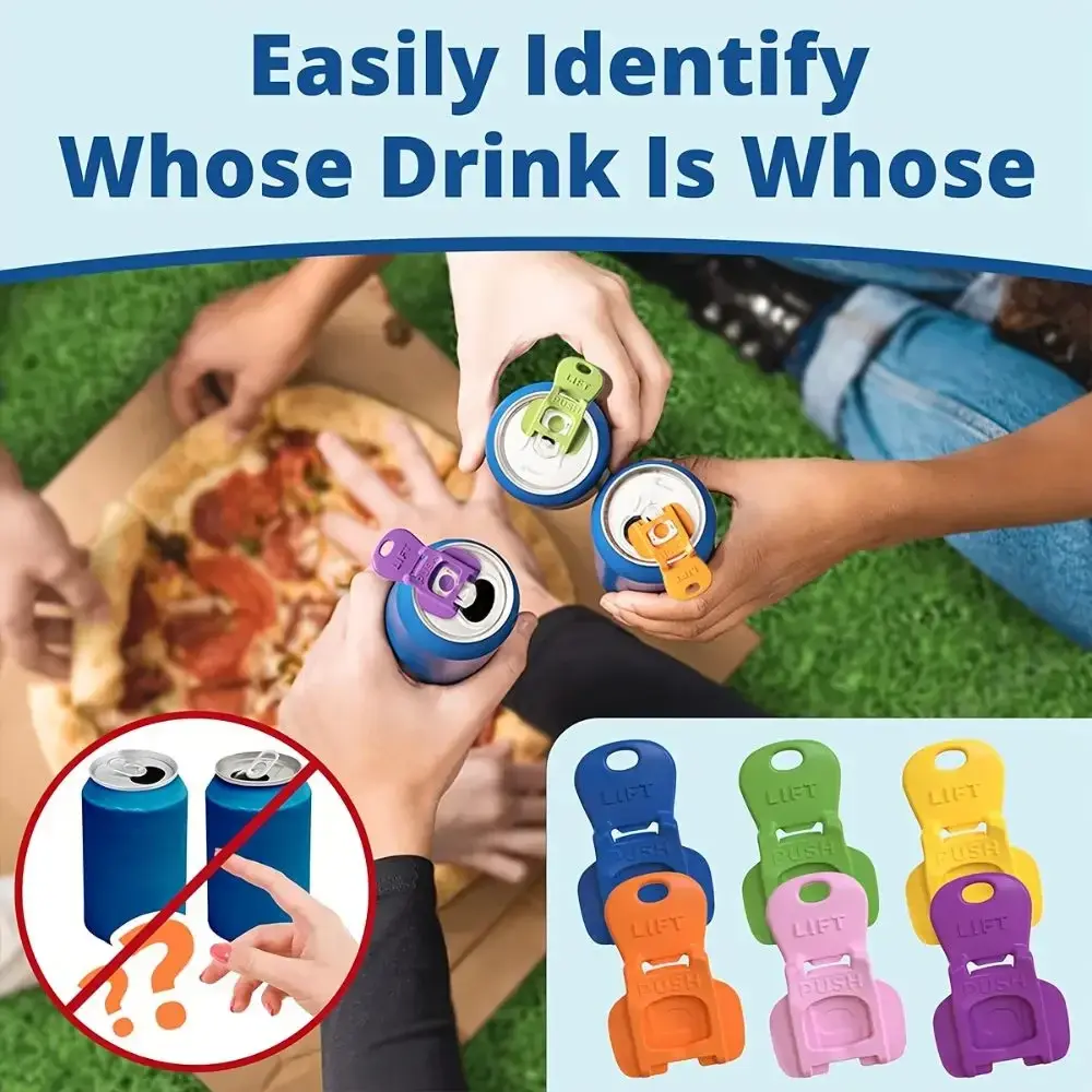 1/6/12Pcs Portable Reusable Easy Can Opener Effortless Dustproof Bottle Opener Food Grade Convenient Drink Protector Soda