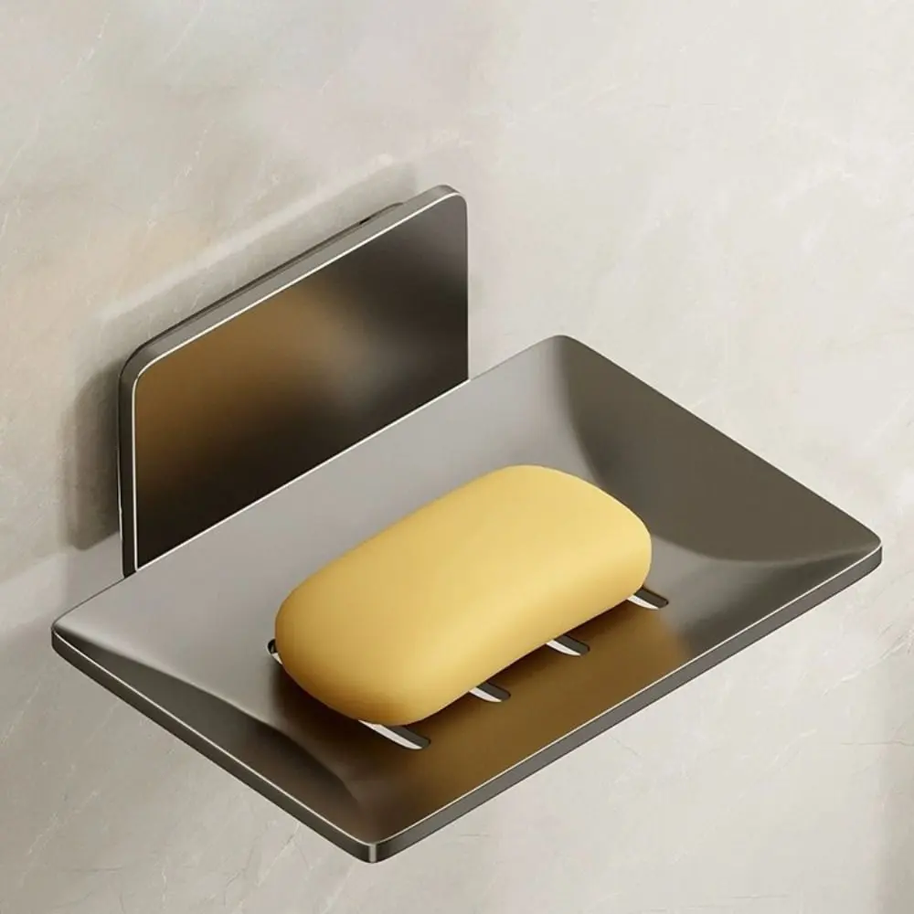 Premium Wall Mounted Soap Storage Tray Non Perforated Drainage Shower Storage Rack Rustproof Aluminum Soap Tray Box Toilet
