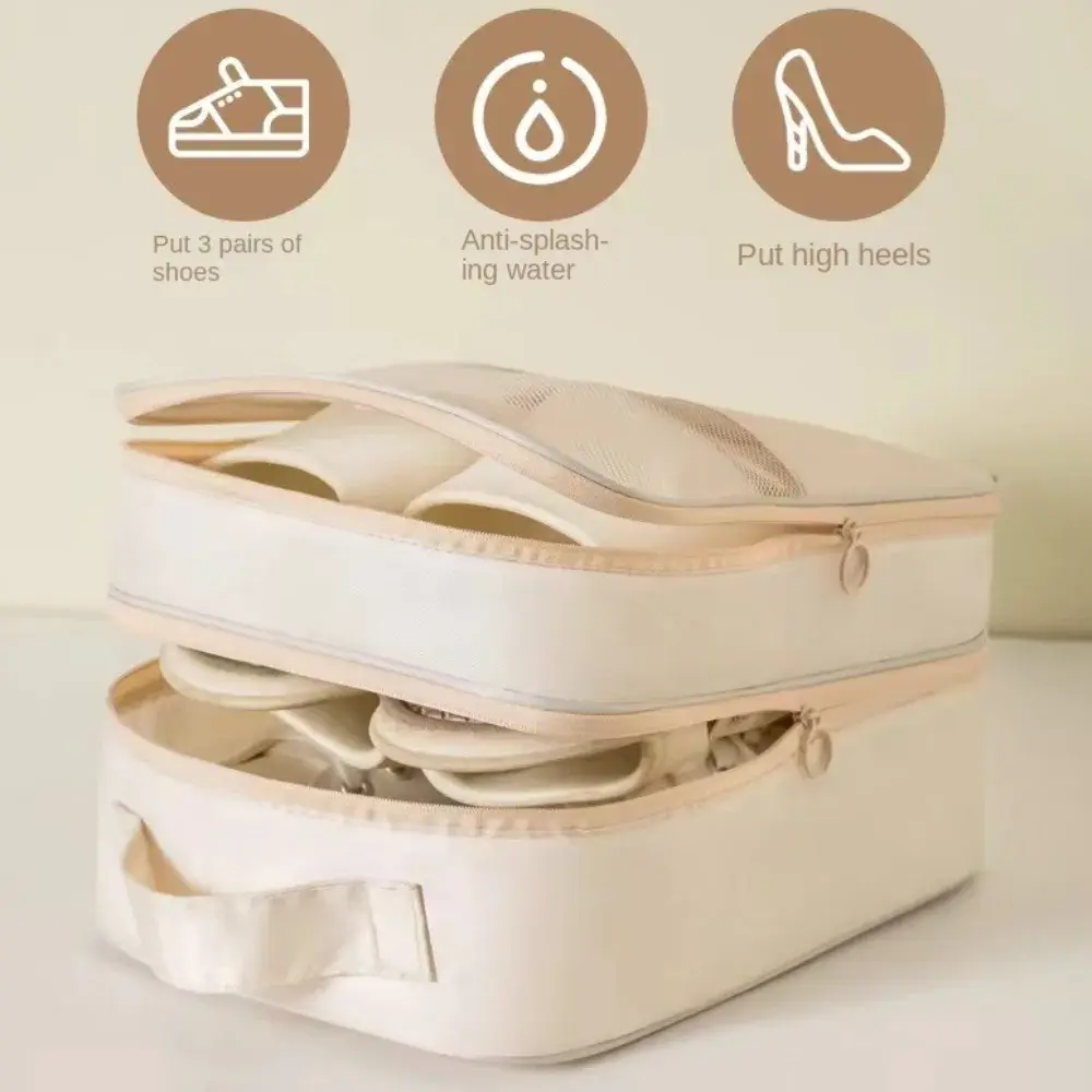 Portable 3 Layers Shoes Organizer Bag Polyester Luggage Shoe Sorting Pouch Zipper Suitcases Duffle Tote Bag for Men Ladies