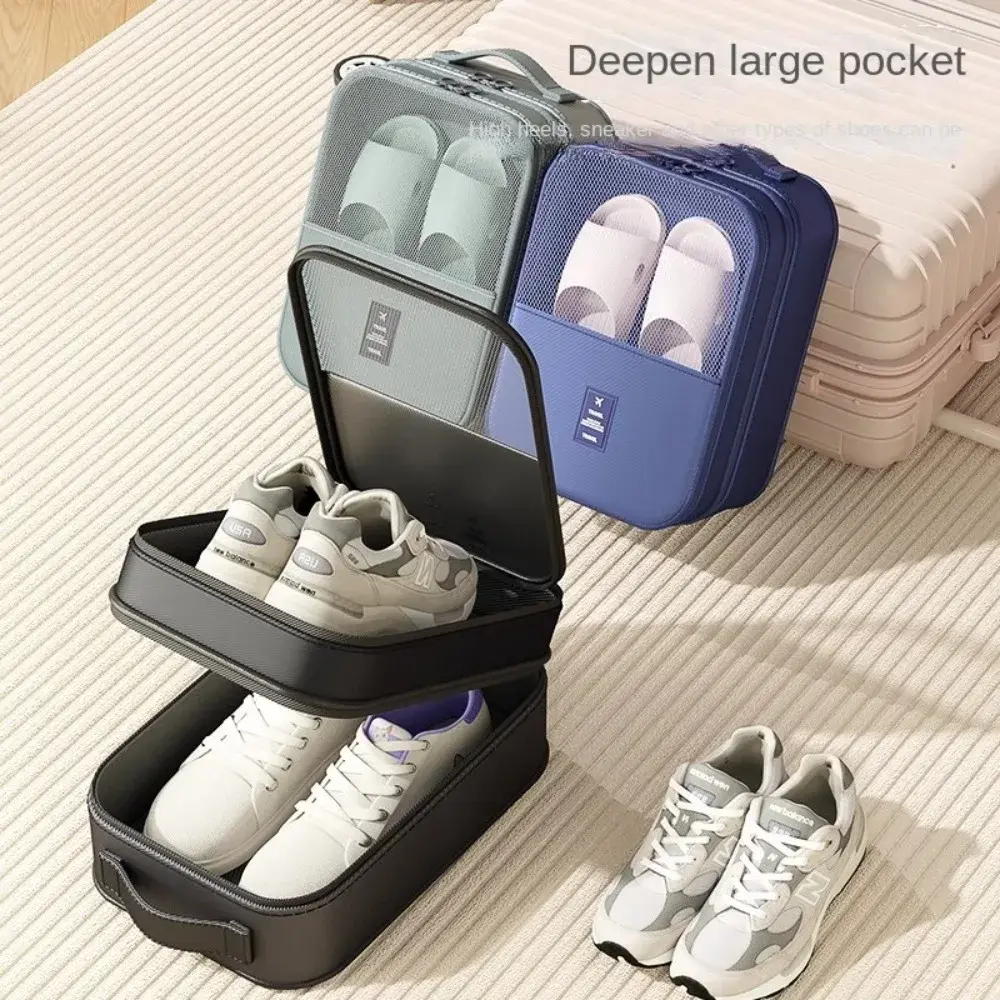 Portable 3 Layers Shoes Organizer Bag Polyester Luggage Shoe Sorting Pouch Zipper Suitcases Duffle Tote Bag for Men Ladies