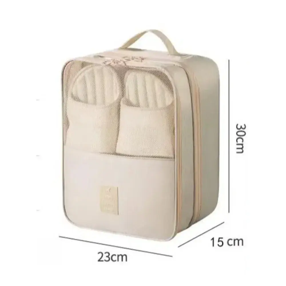 Portable 3 Layers Shoes Organizer Bag Polyester Luggage Shoe Sorting Pouch Zipper Suitcases Duffle Tote Bag for Men Ladies