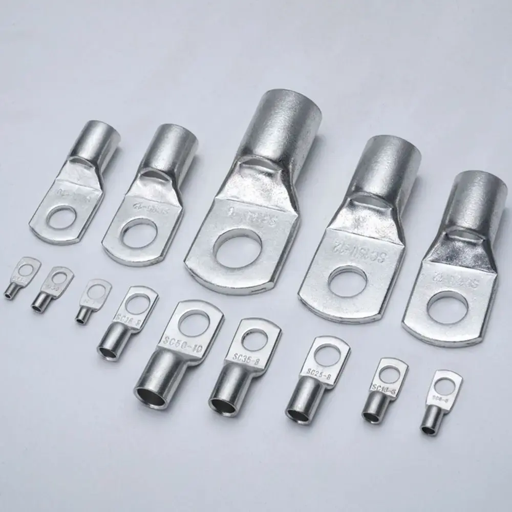 10Pcs 16-35mm2 SC16-6 SC25-6 SC35-6 Tinned Copper Wire Nose Terminal Crimp SC Type Lugs Ring Cable Connector Kit
