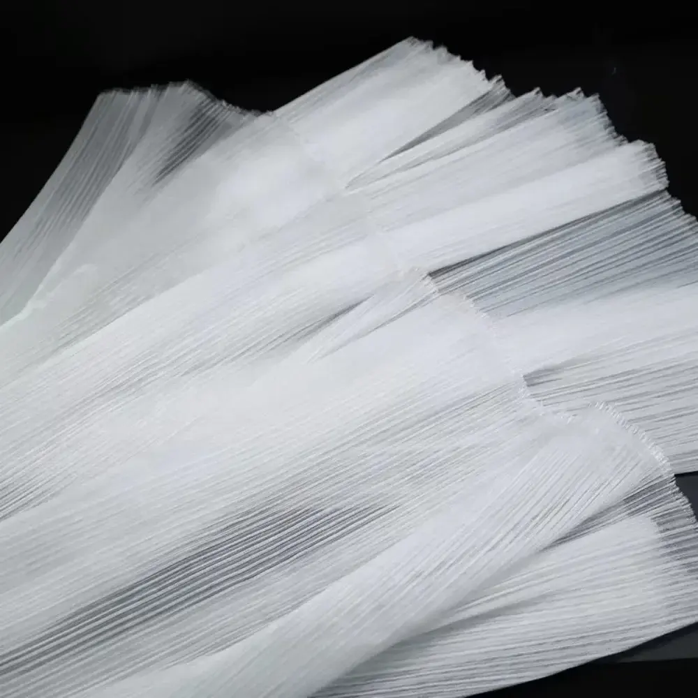 Bright Organza Fabric DIY Stiff Shape Pleated Mesh Fabrics Polyester Material Wrinkled Texture Fabric Background Floral Design