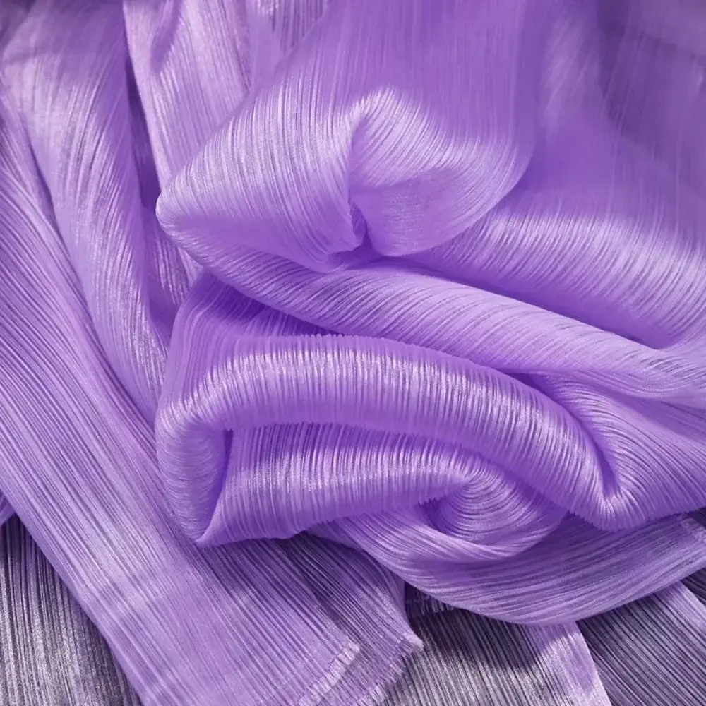 Bright Organza Fabric DIY Stiff Shape Pleated Mesh Fabrics Polyester Material Wrinkled Texture Fabric Background Floral Design