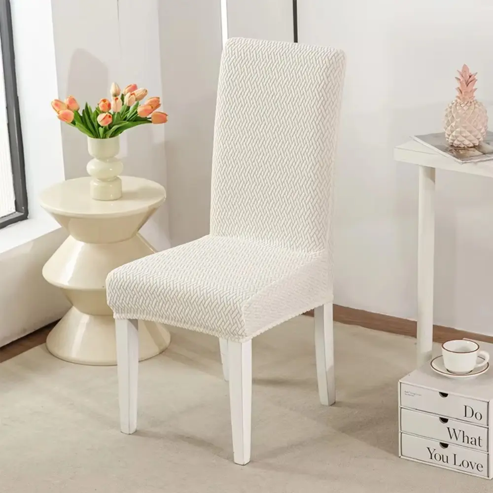 New Extra Long Chair Cushion Cover Checkered Jacquard Stretchable Elastic Cover Washable Solid Color Chair Cover Household