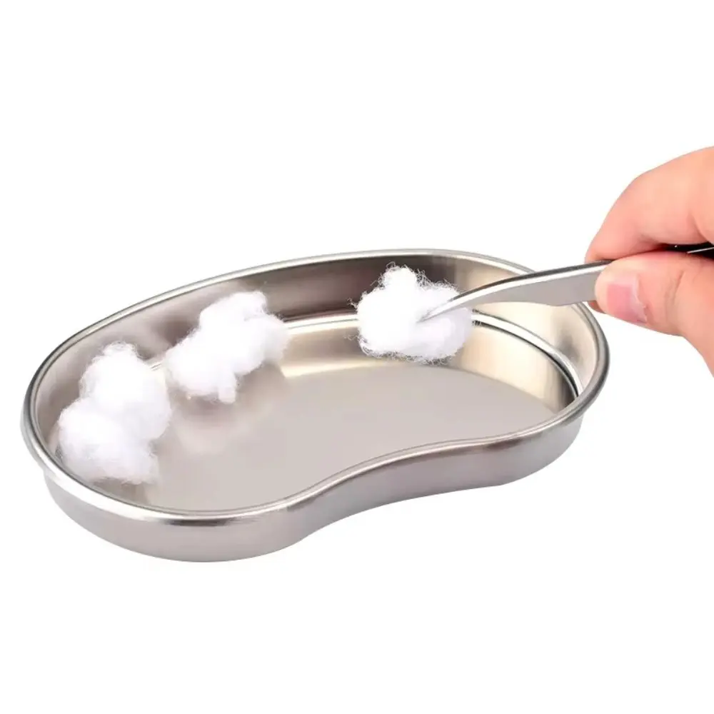 New 304 Stainless Steel Sterilized Tray Smooth Edge Multifunction Jar Container Tray Tweezers Tray Dental