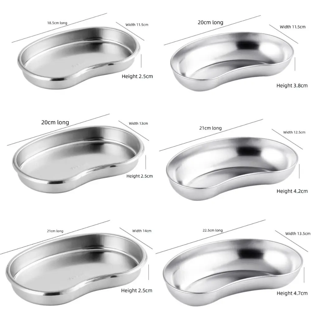 New 304 Stainless Steel Sterilized Tray Smooth Edge Multifunction Jar Container Tray Tweezers Tray Dental