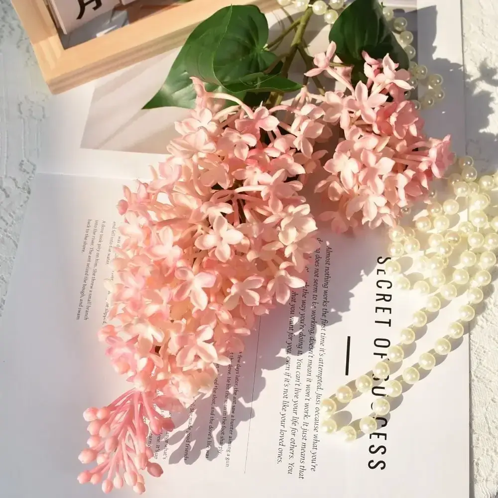 New Pink Artificial Silicone Lilac Flower Purple 75 Cm Artificial Faux Plants Simulation Plastic Fake Flower Home Decor