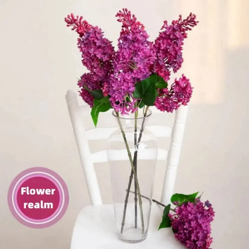 New Pink Artificial Silicone Lilac Flower Purple 75 Cm Artificial Faux Plants Simulation Plastic Fake Flower Home Decor