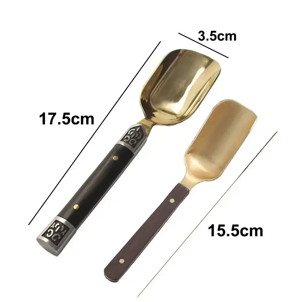 New Wooden Stainless Steel Matcha Spoon Traditional Heat-Resistant Leaf Tea Scoops Handmade Japanese Chashaku Teaware
