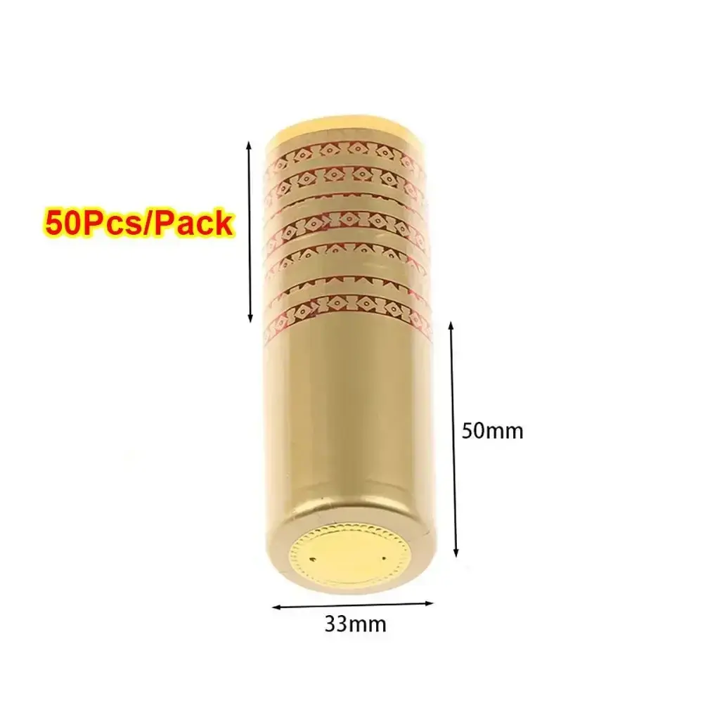 50Pcs Heat Shrink PVC Wine Bottle Cover Airtight Shrinking Film Home Bar Supplies Heating Shrinkable Caps Bottle Cap PVC