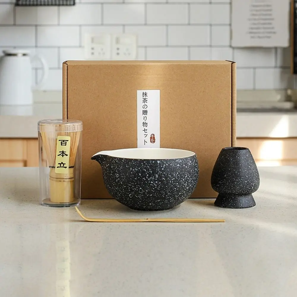 Tea Sticks Japanese Matcha Tea Set Matcha Spoon Tea-Making Tools Matcha Brush Match Bowl Bamboo Ceramic Matcha Whisk Set