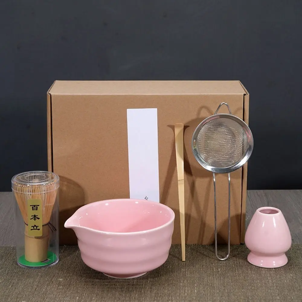Tea Sticks Japanese Matcha Tea Set Matcha Spoon Tea-Making Tools Matcha Brush Match Bowl Bamboo Ceramic Matcha Whisk Set