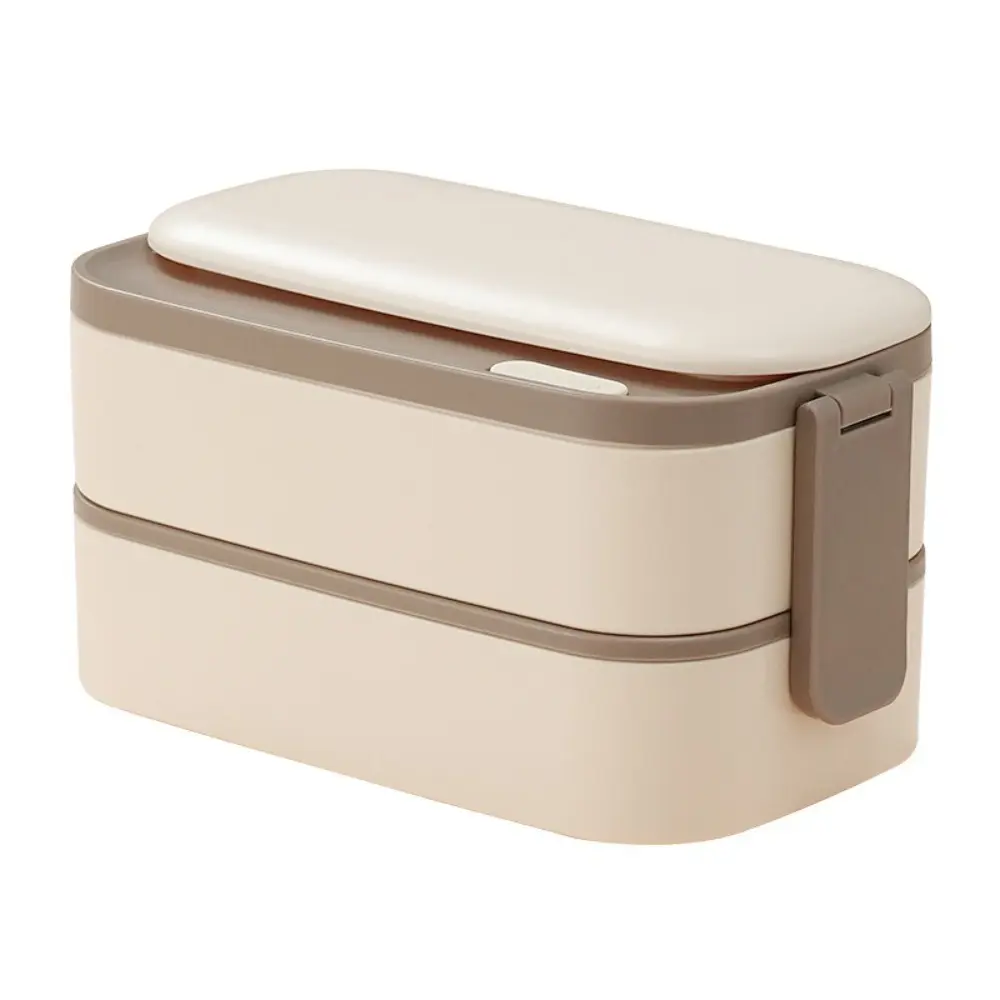 Portable 1400ml Lunch Box Interlayer Insulated Food Storage Box Divided Stainless Steel Microwave Oven Bento Box School