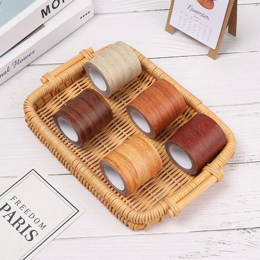 5M/Roll Realistic Furniture Renovation Skirting Line Tape Wood Grain Adhensive Repair