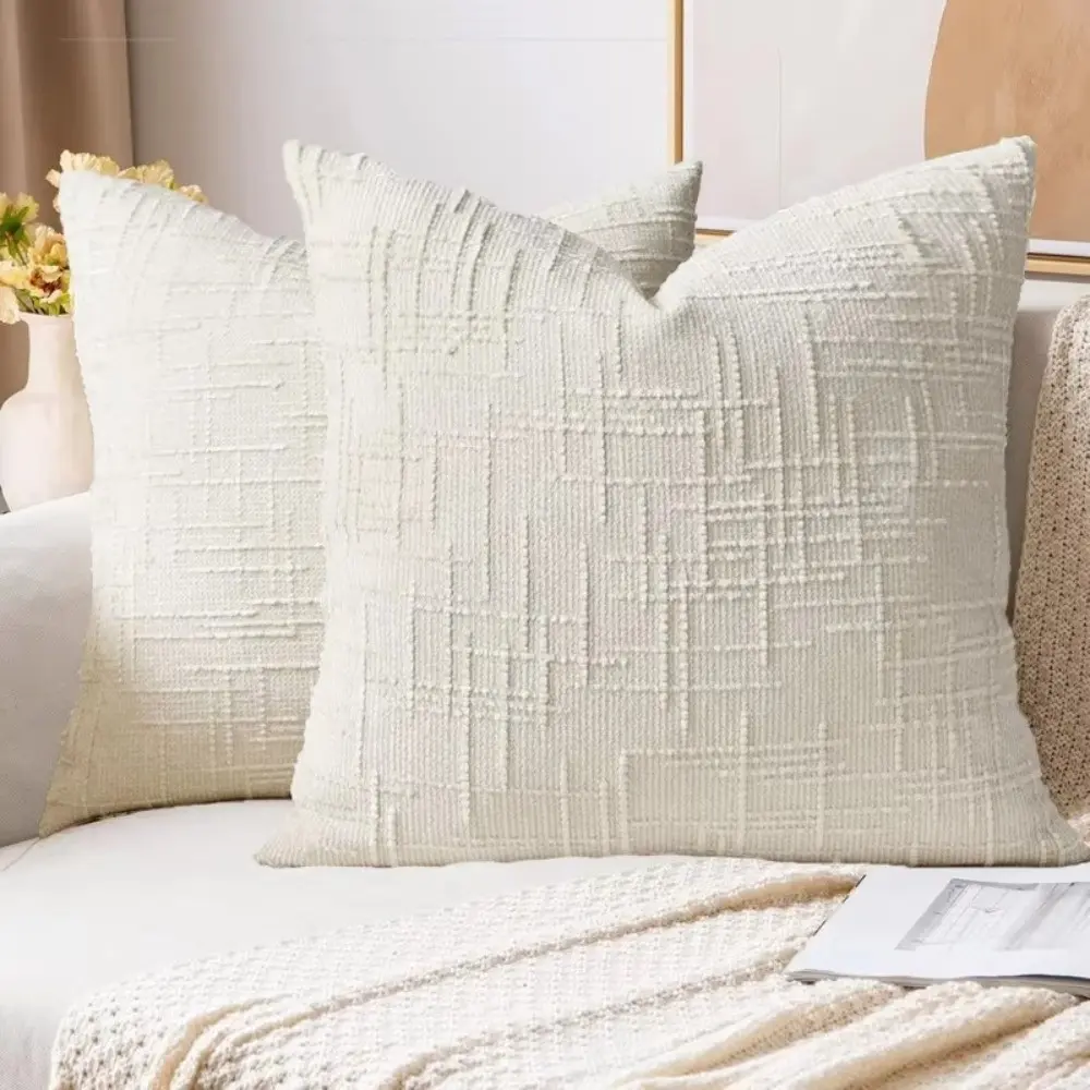Bamboo Yarn Texture Chenille Pillowcase Solid Color Comfortable Throw Pillow Covers Living Room Decor Sofa Cushion Covers